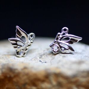 Sterling Silver Butterfly Earrings – Small Delicate Studs